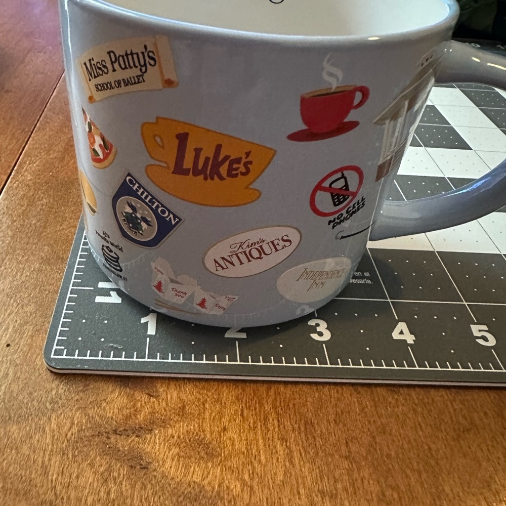 White and Gray Ceramic Coffee Mug with Handle